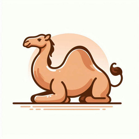 Camel vector illustration. Cute camel isolated on white background.のイラスト素材