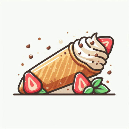 Ice cream vector illustration. Ice cream icon isolated on white background.のイラスト素材