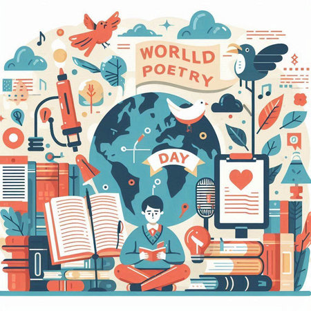 World Book Day. Vector illustration in flat design style. International Book Day.のイラスト素材