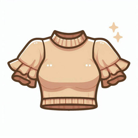 Illustration of a beige sweater with stars on a white backgroundのイラスト素材