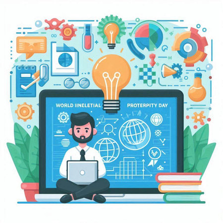 Online education concept. Student studying at home on laptop. Vector illustrationのイラスト素材