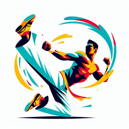 Cricket player in action. Vector illustration of cricket player.のイラスト素材