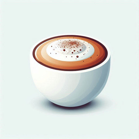 Coffee cup with cream. Vector illustration. Eps 10.のイラスト素材