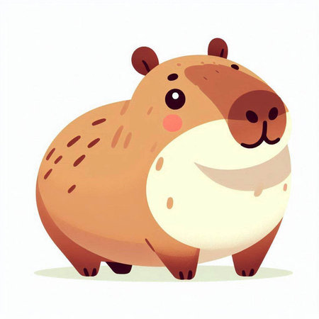 Cute cartoon beaver. Vector illustration isolated on white background.のイラスト素材