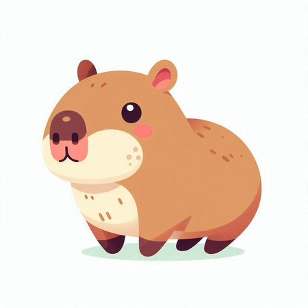 Cute cartoon hamster. Vector illustration isolated on white background.のイラスト素材