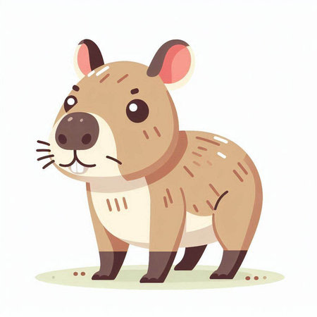 Cute cartoon hyena on a white background. Vector illustration.のイラスト素材