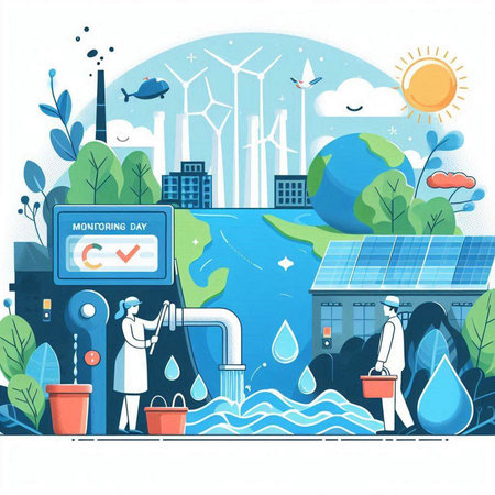Ecology concept. Renewable energy sources. Vector illustration in flat styleのイラスト素材