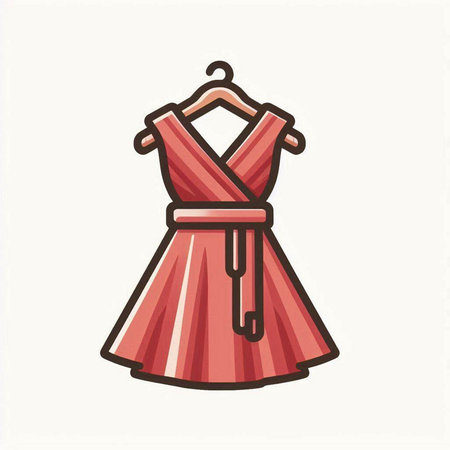 Wedding dress on hanger icon isolated on white background. Vector illustration.のイラスト素材