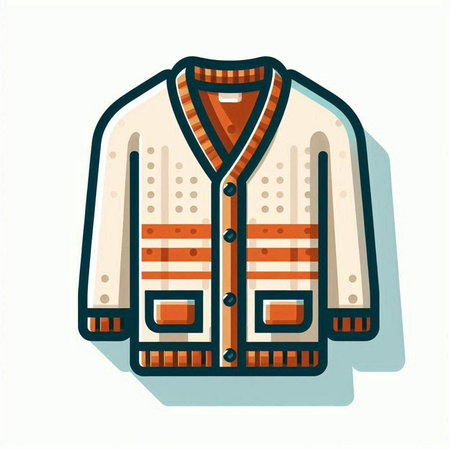 Woolen jacket isolated on a white background. Vector illustration.のイラスト素材
