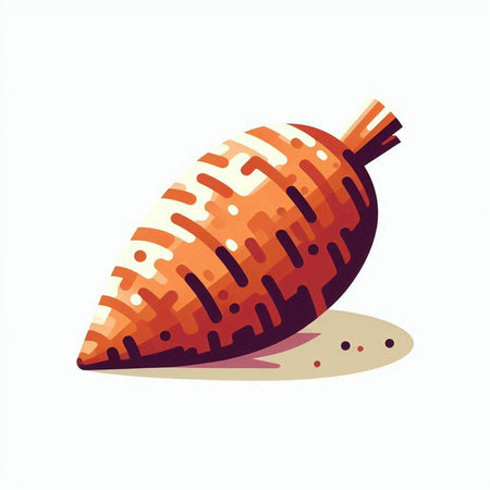 Illustration of a sweet potato isolated on a white background. Vector illustration.のイラスト素材