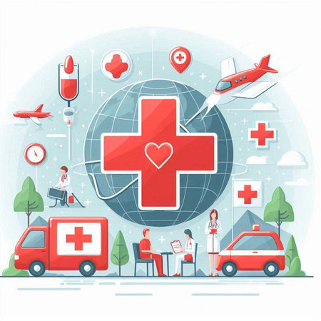 Healthcare and medical services concept. Vector flat graphic design illustration.のイラスト素材