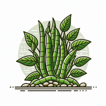 Sansevieria trifasciata plant vector illustration.のイラスト素材