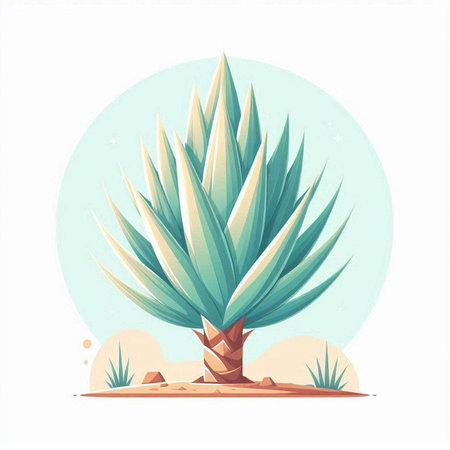 Aloe vera plant vector illustration. Succulent plant.のイラスト素材