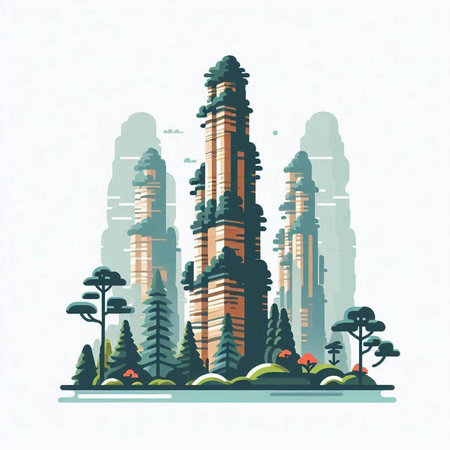 Vector illustration of skyscrapers in flat style. Urban landscape.のイラスト素材