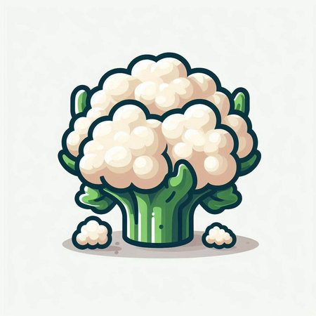 Cauliflower vector illustration. Cauliflower in cartoon style.のイラスト素材
