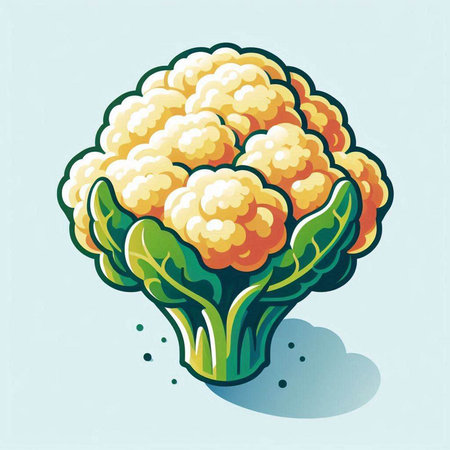 Cauliflower vector illustration. Cauliflower in cartoon style.のイラスト素材