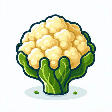 Cauliflower vector illustration. Cauliflower isolated on white background.のイラスト素材