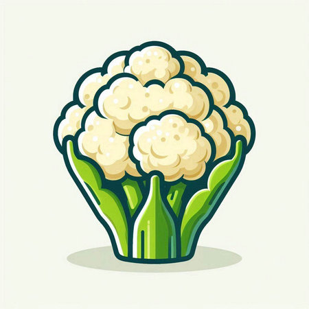 Cauliflower vector illustration. Cauliflower in cartoon style.のイラスト素材