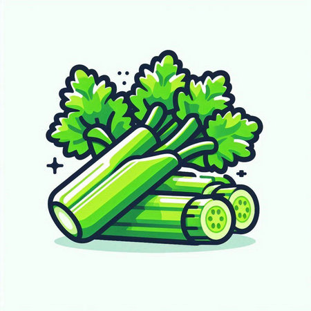 Celery icon. Vector illustration of fresh celery icon.のイラスト素材
