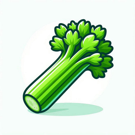 Celery vegetable icon. Vector illustration of celery isolated on white background.のイラスト素材