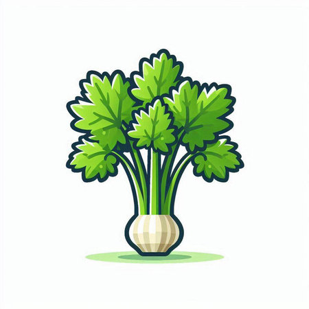 Celery vector icon isolated on white background. Cute cartoon celery illustration.のイラスト素材