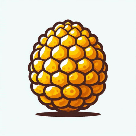 Pine cone isolated on white background. Hand drawn vector illustration.のイラスト素材