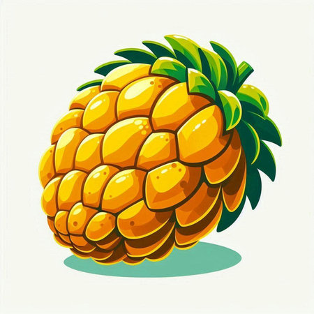 Pineapple fruit on a white background. Vector illustration of pineapple.のイラスト素材