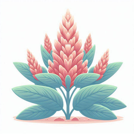 Illustration of a beautiful pink flower, isolated on a white backgroundのイラスト素材