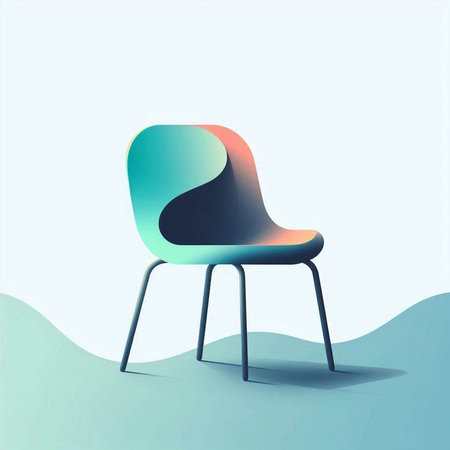 Modern chair in blue tones. Minimalistic design. Vector illustration.のイラスト素材