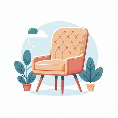 Comfortable armchair in flat style. Vector illustration for your designのイラスト素材