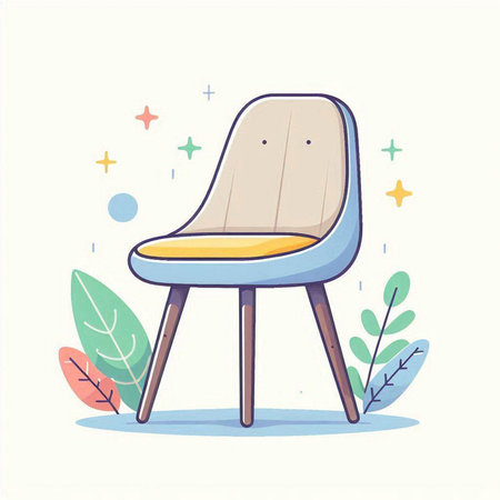 Illustration of a chair in a flat style. Vector illustration.のイラスト素材