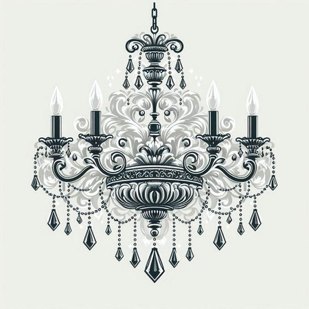 Luxury chandelier. Vector illustration for your design.のイラスト素材