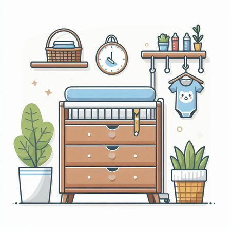 Furniture in the room. Furniture in the room. Vector illustration.のイラスト素材