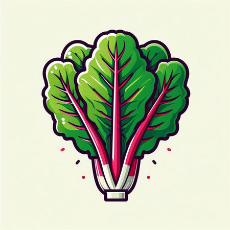 chard vegetable icon over white background. colorful design. vector illustrationのイラスト素材