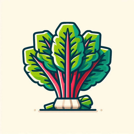 Vector illustration of chard. Isolated on a white background.のイラスト素材