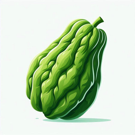 Bitter melon isolated on a white background. Vector illustration.のイラスト素材