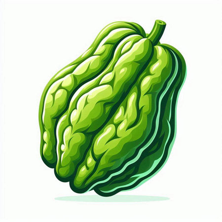 Bitter gourd vector illustration isolated on a white background.のイラスト素材