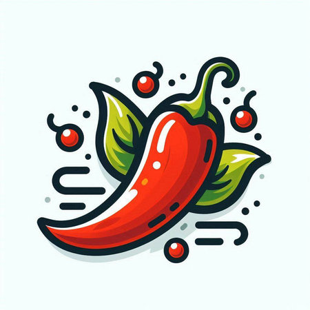 Chilli pepper icon. Vector illustration of red hot chili pepper.のイラスト素材