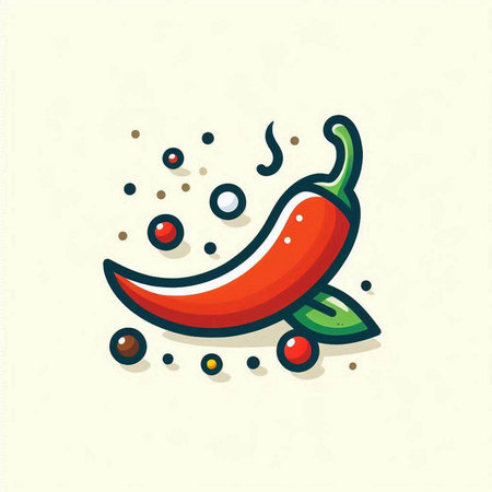 Chilli pepper vector icon, chili icon, chili icon, chili iconのイラスト素材