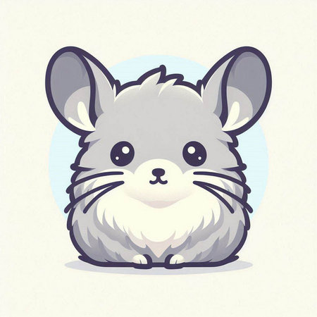 Cute cartoon chinchilla on light background. Vector illustration.のイラスト素材