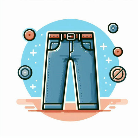 Jeans vector illustration. Jeans flat style. Jeans icon.のイラスト素材