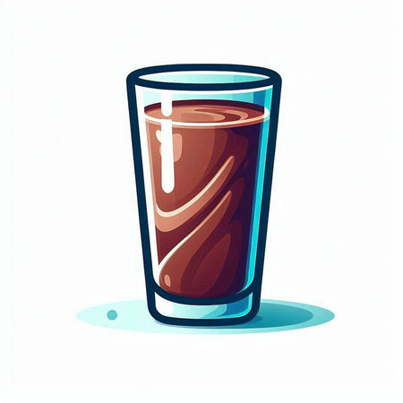 Illustration of a glass with a drink on a white background.のイラスト素材