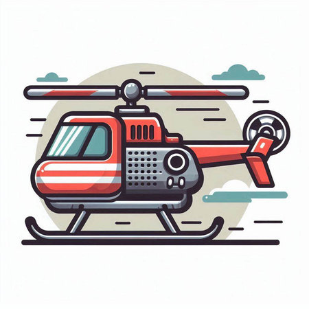 Helicopter icon. Vector illustration of a helicopter on a white background.のイラスト素材