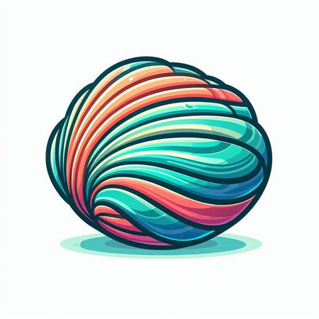 Colorful abstract sphere icon isolated on white background. Vector illustration.のイラスト素材