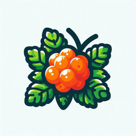 Illustration of a rowan berry on a white background.のイラスト素材