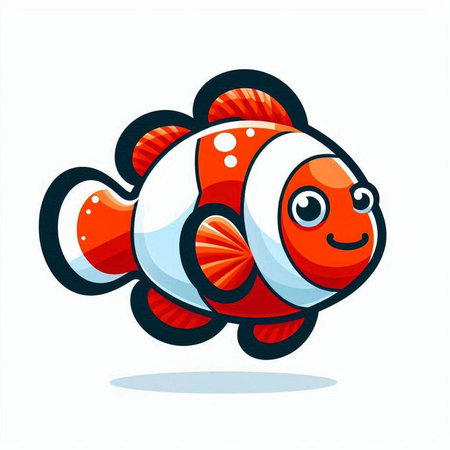 Clown fish isolated on white background. Vector cartoon character illustration.のイラスト素材