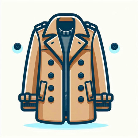 Vector illustration of a coat with a hood on a white background.のイラスト素材