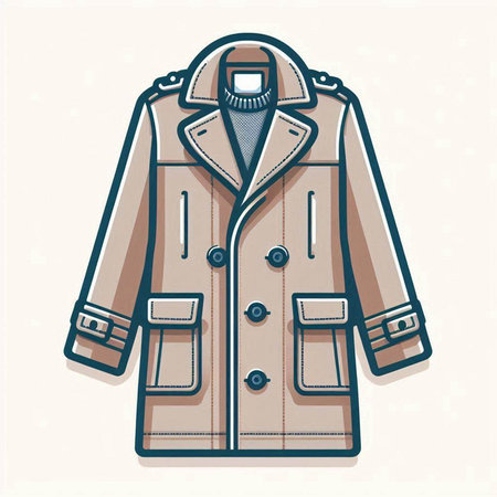 Stylish coat with a hood. Vector illustration in retro style.のイラスト素材