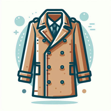 Womens coat. Vector illustration in flat style on white background.のイラスト素材