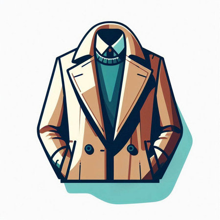 Illustration of a coat on a white background. Vector illustration.のイラスト素材